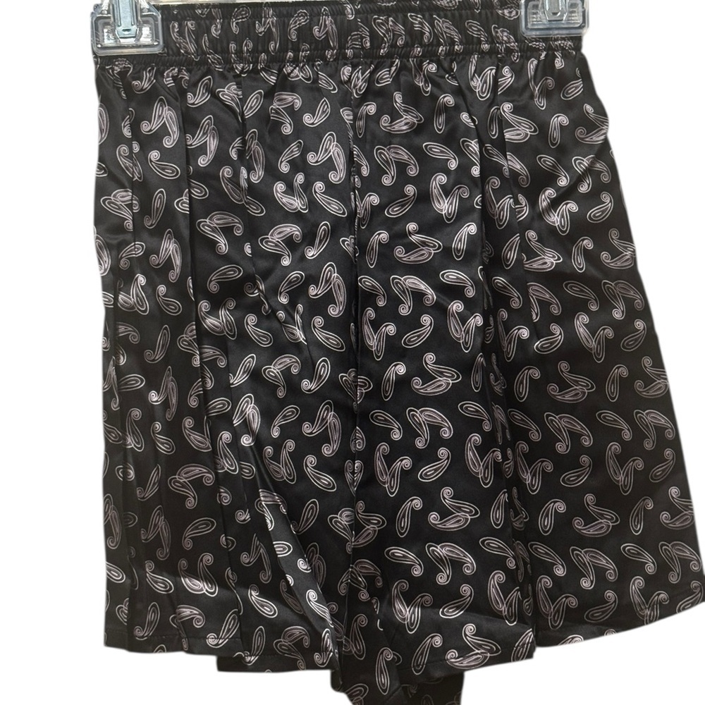 Intimo Black and White Silk Paisley Boxers